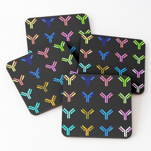 Item preview, Color Inverted Cartoon Antibodies - Black Background designed and sold by Artsy-Chemist.