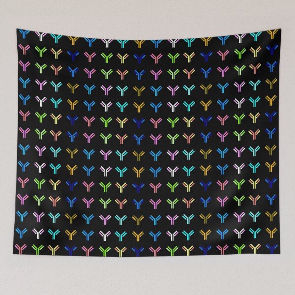 Item preview, Color Inverted Cartoon Antibodies - Black Background designed and sold by Artsy-Chemist.