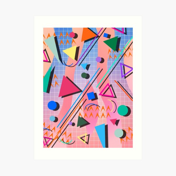 80s pop retro pattern 2 Art Print