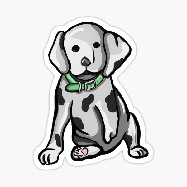 Puppy with Limb Differences (Green Collar) Sticker