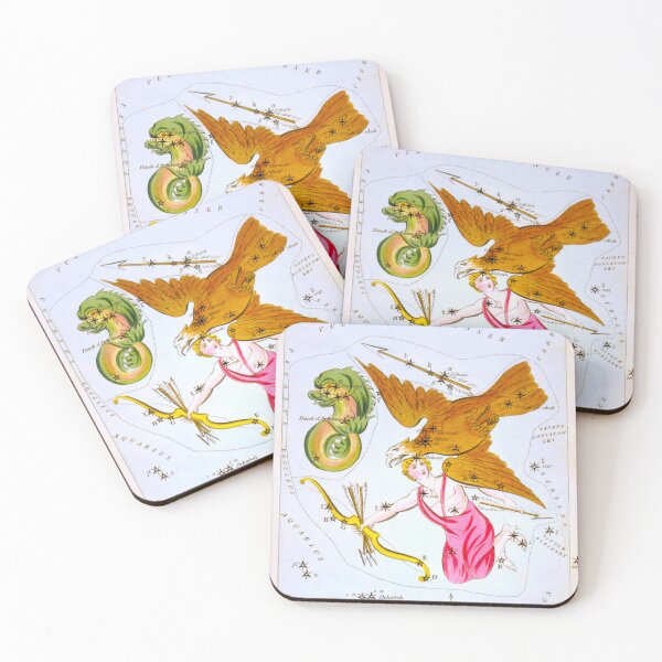Item preview, Antique Delphinus, Sagitta, Aquila, and Antinous Constellation Map designed and sold by jadeandjester.