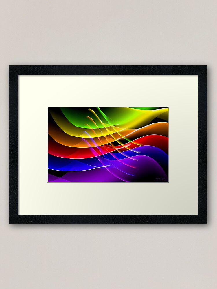 Alternative Ansicht von Regenbogenwellen Gerahmter Kunstdruck