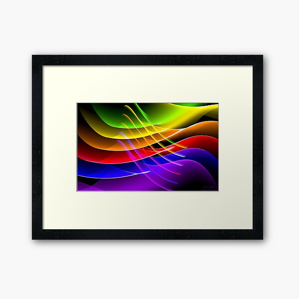 Rainbow Waves Gerahmter Kunstdruck
