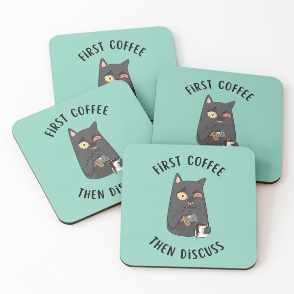 Artikelvorschau, Erst Kaffee, dann Diskussion, Katze braucht Kaffee entworfen und verkauft von Cocodino ⭐⭐⭐⭐⭐.
