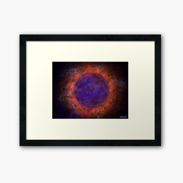 Burning Blue Sun Gerahmter Kunstdruck