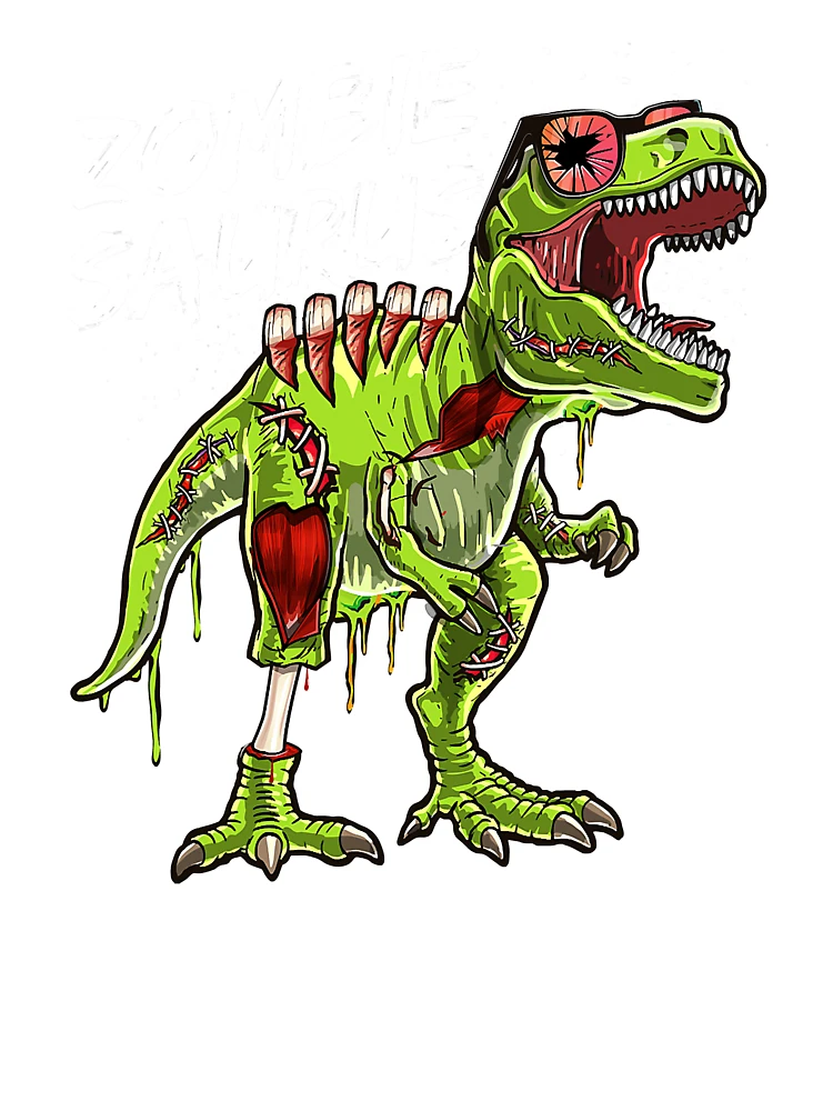 Zombiesaurus Zombie Dinosaur T-Shirt - Funny Graphic Tee, Navy Blue, Soft 100% Cotton, Unisex Fit, Small - View #3