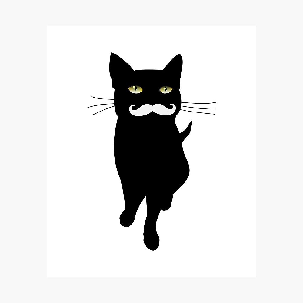 Cat T Shirt Cat With Mustage Cat Lovers Poster By Funnyaddicting Redbubble - roblox cats gifts merchandise redbubble