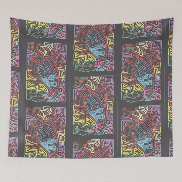 Item preview, illustration of a fish based on a kuna mola designed and sold by Melquidedec.
