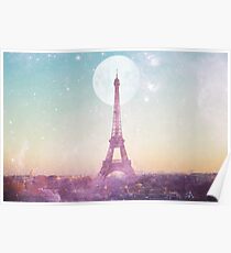 Ich liebe PINK PARIS EIFFEL TOWER - Vollmond-Universum Poster