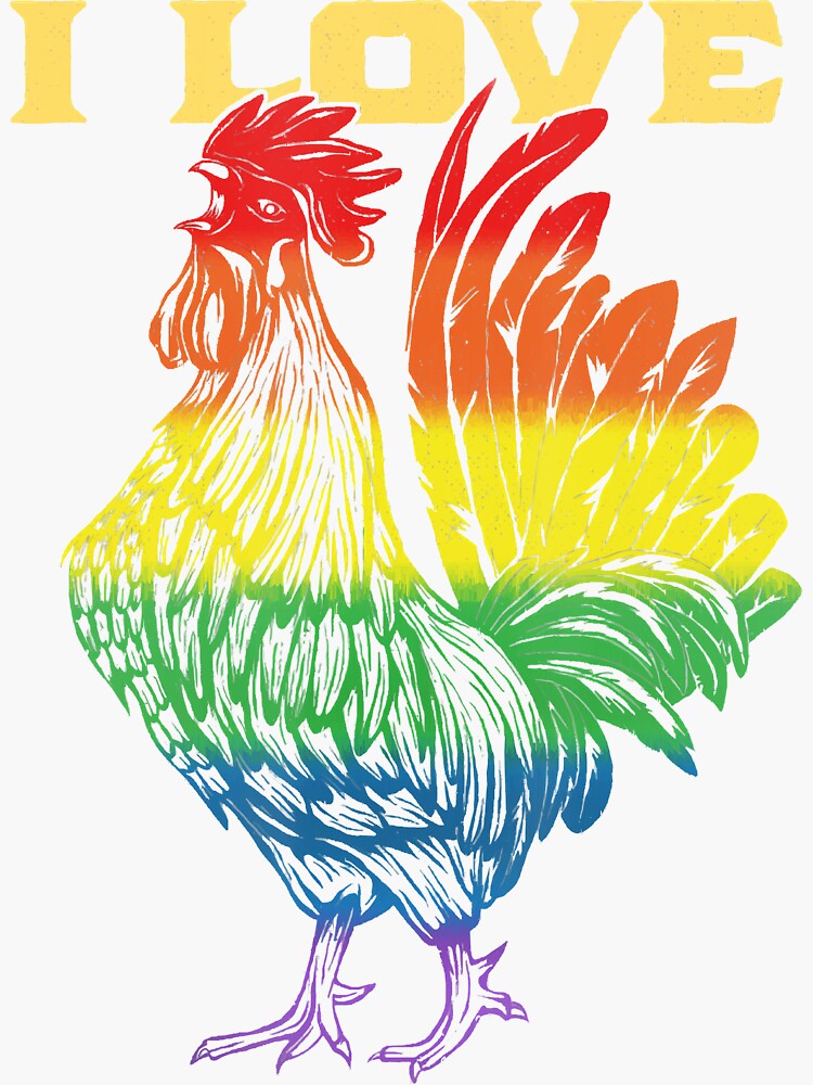 Cock Rainbow Flag Lgbt Gay Pride I Love Cock Rooster Sticker For Sale By Tommiecarolfj Redbubble 4461