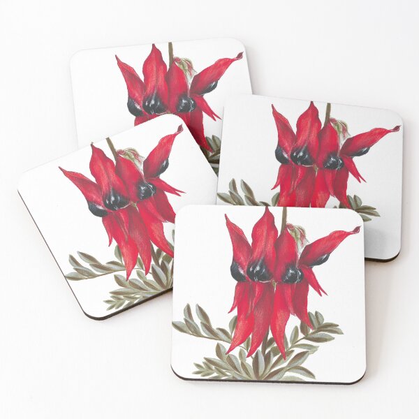Item preview, Australian Flora ~ Hand Painted Sturt's Dessert Pea designed and sold by Violet Grant.