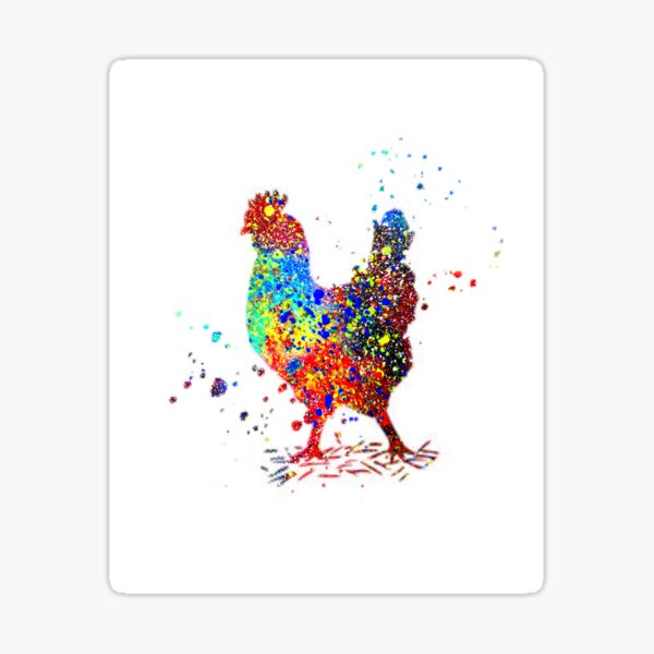 Funky Chicken Print Sticker