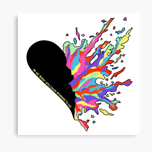Item preview, Burst Into Color jet black heart designed and sold by casey1499.
