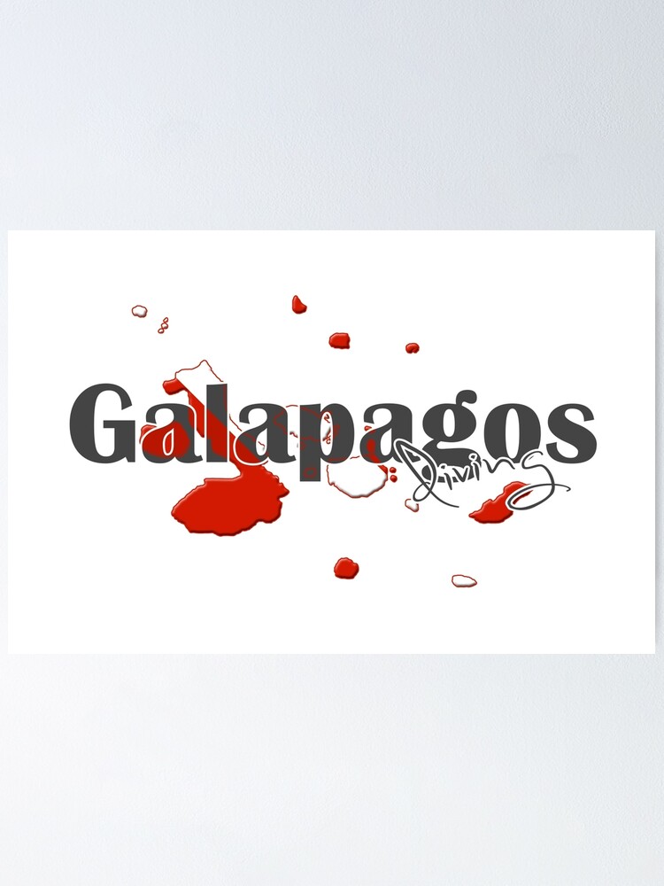Galapagos Islands Diving Diver Flag Map Poster By Surgedesigns Redbubble