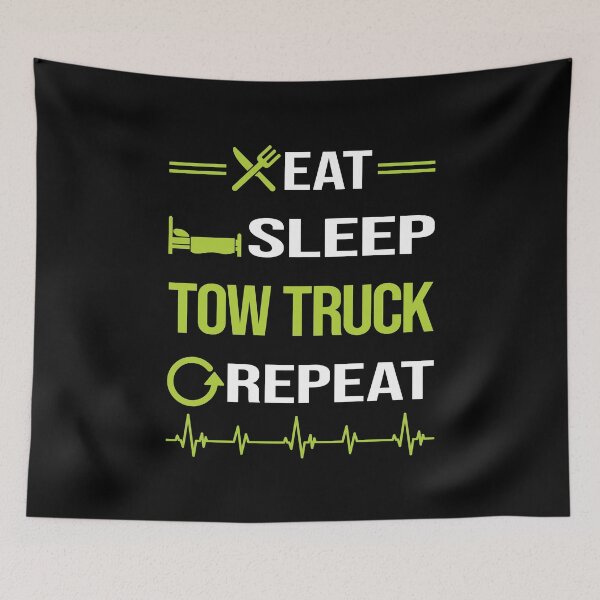 Item preview, Funny Eat Sleep Repeat Tow Truck Trucks designed and sold by HappyTshirt1239.