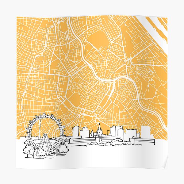 Vienna Austria Background Map Poster