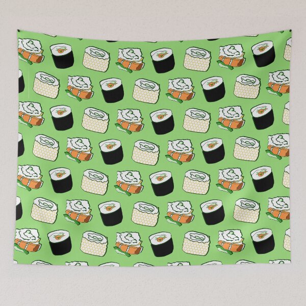 Item preview, Sushi Pattern Green (Sushi Rolls not Gender Roles) designed and sold by MyThingNow.
