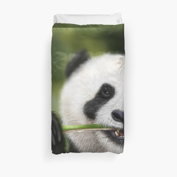 Munching Panda Duvet Cover
