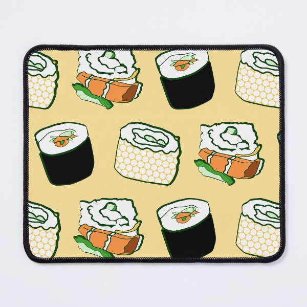 Artikelvorschau, Sushi-Muster Gelb (Sushi-Rollen nicht Geschlechterrollen) entworfen und verkauft von MyThingNow.