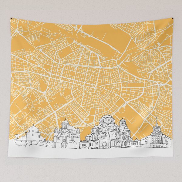 Item preview, Sofia Bulgaria Skyline Map designed and sold by hebstreit.