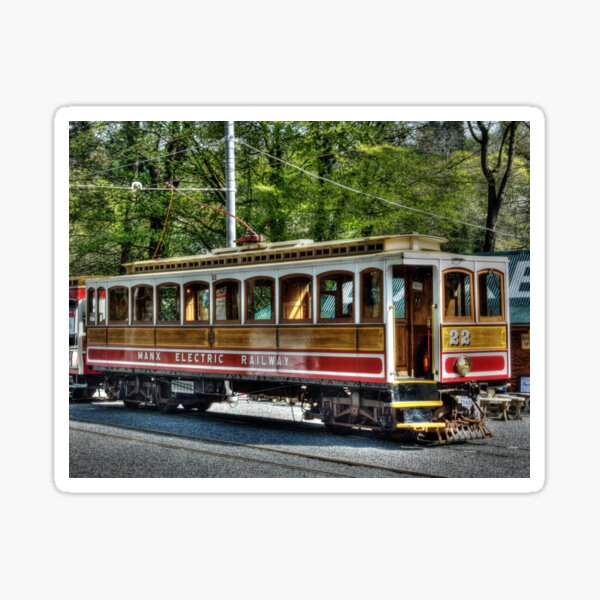 The Electric Tram At Laxey Station On Isle of Man Sticker