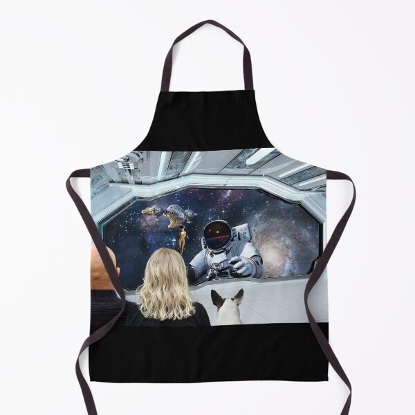 Item preview, Encounter Beyond the Stars. Family inside Spaceship watching the Astronaut doing a Space Walk when an Alien Ship arrives designed and sold by SnarkyTeesMugs.