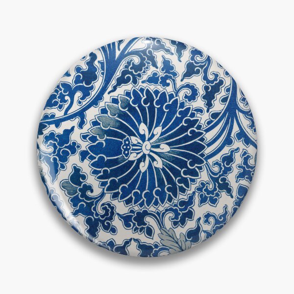 Item preview, Vintage Chinese Ornament Blue Floral Pattern By Owen Jones ,Antique,Retro,flower,botanical,aesthetic,classic,china, designed and sold by Tamas Das.