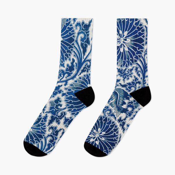 Item preview, Vintage Chinese Ornament Blue Floral Pattern By Owen Jones ,Antique,Retro,flower,botanical,aesthetic,classic,china, designed and sold by Tamas Das.