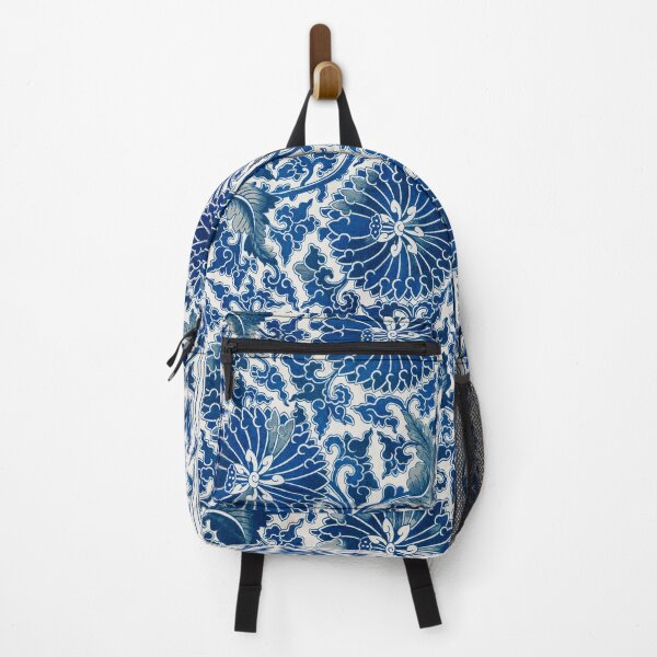 Item preview, Vintage Chinese Ornament Blue Floral Pattern By Owen Jones ,Antique,Retro,flower,botanical,aesthetic,classic,china, designed and sold by Tamas Das.