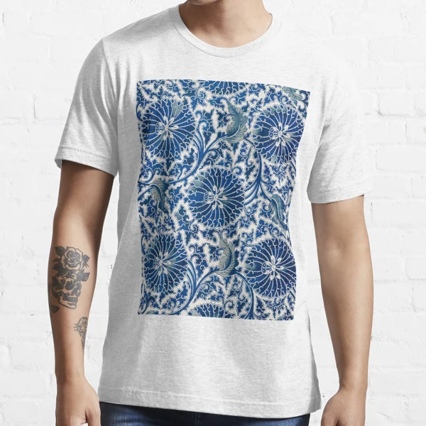 Vintage Chinese Ornament Blue Floral Pattern By Owen Jones ,Antique,Retro ,flower,botanical,aesthetic,classic,china, Essential T-Shirt for Sale by  Tamas Das