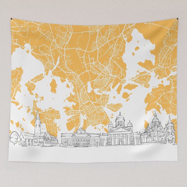 Item preview, Helsinki Finland Skyline Map designed and sold by hebstreit.
