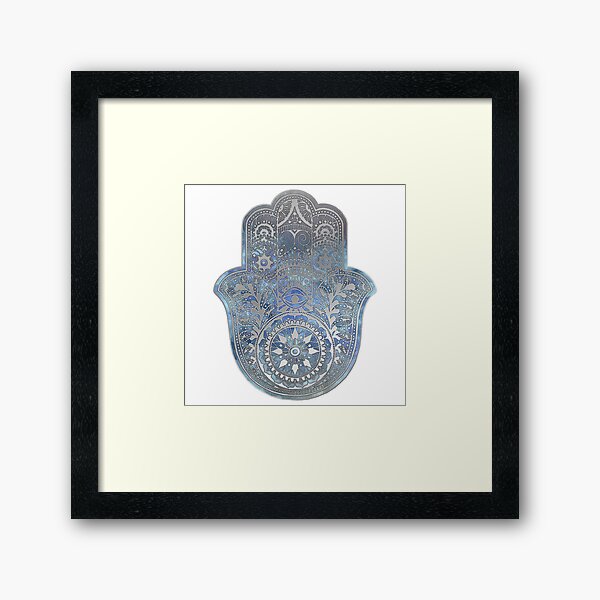 Item preview, Silver Blues Hamsa Hand designed and sold by maryedenoa.