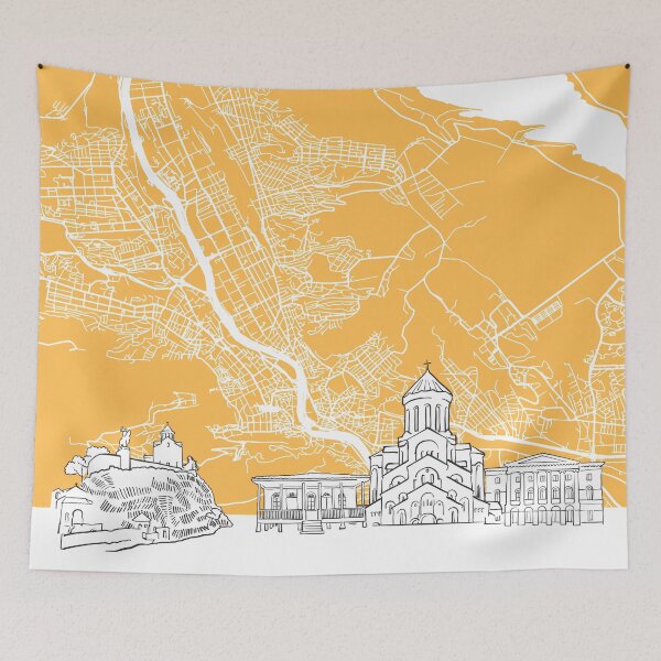 Item preview, Tbilisi Georgia Skyline Map designed and sold by hebstreit.