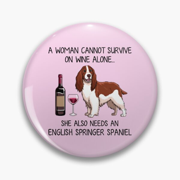 Item preview, English Springer Spaniel and wine Funny gift for dog mom designed and sold by TeeDoozy.