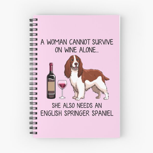Item preview, English Springer Spaniel and wine Funny gift for dog mom designed and sold by TeeDoozy.