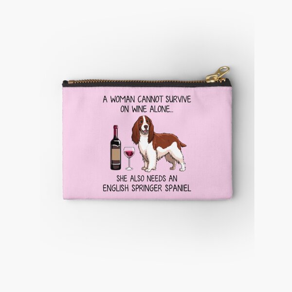 Item preview, English Springer Spaniel and wine Funny gift for dog mom designed and sold by TeeDoozy.