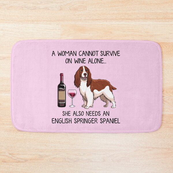 Item preview, English Springer Spaniel and wine Funny gift for dog mom designed and sold by TeeDoozy.