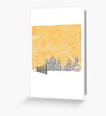 Berlin Germany Skyline Map Greeting Card
