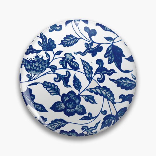 Item preview, Vintage Blue Floral Pattern  Chinese Ornament By Owen Jones ,Antique,Retro,flower,botanical,aesthetic,classic,china, designed and sold by Tamas Das.