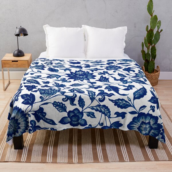 Item preview, Vintage Blue Floral Pattern  Chinese Ornament By Owen Jones ,Antique,Retro,flower,botanical,aesthetic,classic,china, designed and sold by Tamas Das.