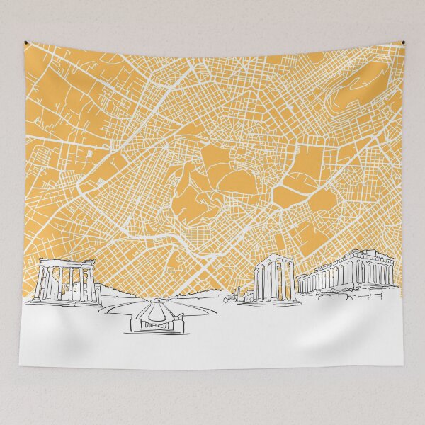 Item preview, Athens Greece Skyline Map designed and sold by hebstreit.