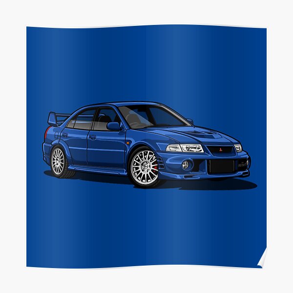 Mitsubishi Lancer Evolution VI - Artwork - icon frost blue Poster