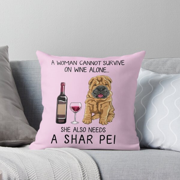 Item preview, Shar Pei and wine Funny gift for dog mom designed and sold by TeeDoozy.