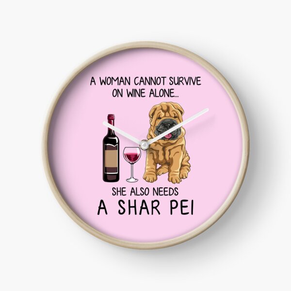Item preview, Shar Pei and wine Funny gift for dog mom designed and sold by TeeDoozy.