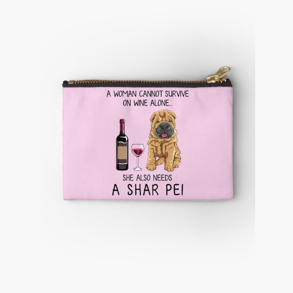 Item preview, Shar Pei and wine Funny gift for dog mom designed and sold by TeeDoozy.