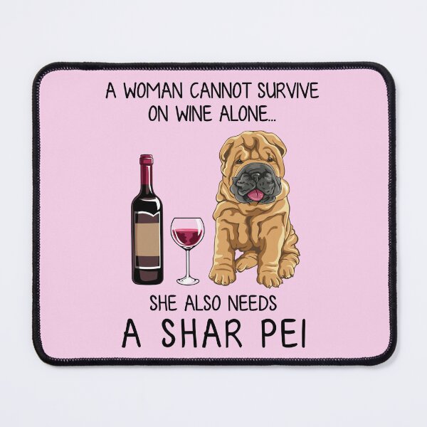 Item preview, Shar Pei and wine Funny gift for dog mom designed and sold by TeeDoozy.