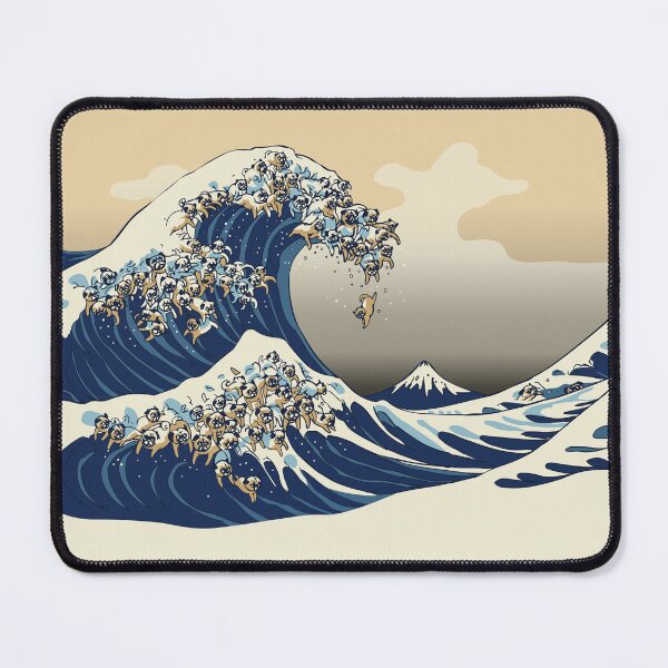 Item preview, The Great Wave of Pugs Vanilla Sky designed and sold by Huebucket.