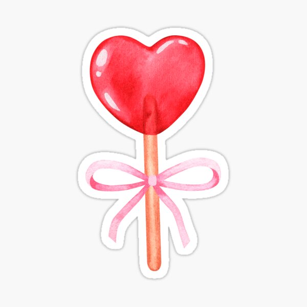 Mini Heart Lollipop Sticker - Pages Peaches