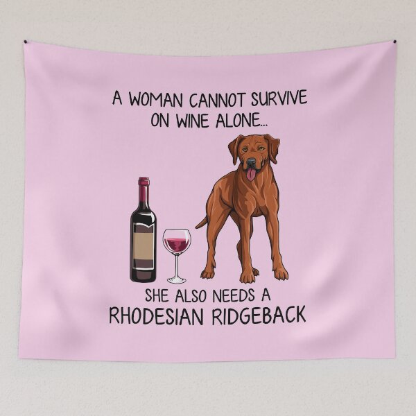 Artikelvorschau, Rhodesian Ridgeback und Wein Lustiges Geschenk für Hundemama entworfen und verkauft von TeeDoozy.