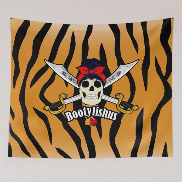 Item preview, Bootylishus Piratess treasure skull crossed swords tiger stripes designed and sold by MyThingNow.